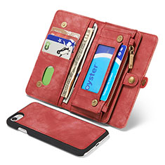Leather Case Stands Flip Cover T03 Holder for Apple iPhone 7 Red