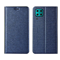 Leather Case Stands Flip Cover T03 Holder for Huawei Nova 6 SE Blue