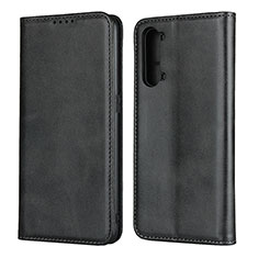 Leather Case Stands Flip Cover T03 Holder for Oppo A91 Black