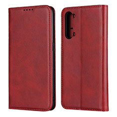 Leather Case Stands Flip Cover T03 Holder for Oppo K7 5G Red