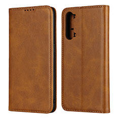 Leather Case Stands Flip Cover T03 Holder for Oppo Reno3 Orange