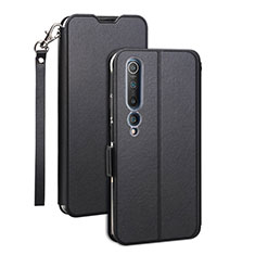 Leather Case Stands Flip Cover T03 Holder for Xiaomi Mi 10 Black