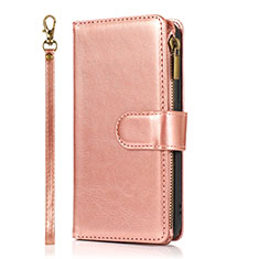 Leather Case Stands Flip Cover T04 Holder for Apple iPhone 12 Pro Rose Gold