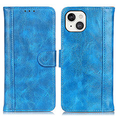 Leather Case Stands Flip Cover T04 Holder for Apple iPhone 14 Blue