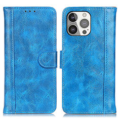 Leather Case Stands Flip Cover T04 Holder for Apple iPhone 15 Pro Max Blue