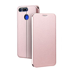 Leather Case Stands Flip Cover T04 Holder for Huawei Honor V20 Rose Gold