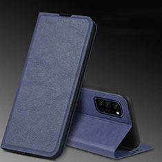 Leather Case Stands Flip Cover T04 Holder for Huawei Honor V30 5G Blue