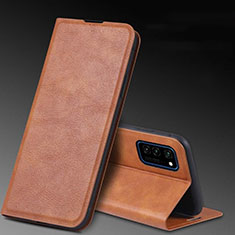 Leather Case Stands Flip Cover T04 Holder for Huawei Honor V30 Pro 5G Orange