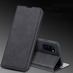 Leather Case Stands Flip Cover T04 Holder for Huawei Honor View 30 5G Black