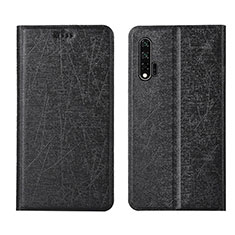 Leather Case Stands Flip Cover T04 Holder for Huawei Nova 6 5G Black