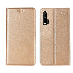 Leather Case Stands Flip Cover T04 Holder for Huawei Nova 6 Gold