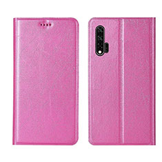 Leather Case Stands Flip Cover T04 Holder for Huawei Nova 6 Pink