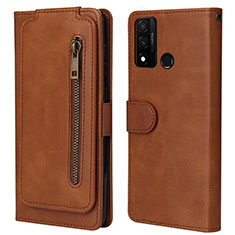 Leather Case Stands Flip Cover T04 Holder for Huawei Nova Lite 3 Plus Brown