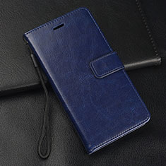 Leather Case Stands Flip Cover T04 Holder for Oppo K1 Blue