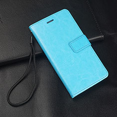 Leather Case Stands Flip Cover T04 Holder for Oppo R15X Cyan