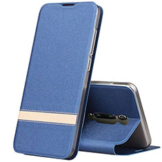 Leather Case Stands Flip Cover T04 Holder for Xiaomi Mi 9T Blue