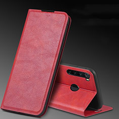 Leather Case Stands Flip Cover T04 Holder for Xiaomi Redmi Note 8 Red