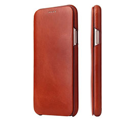 Leather Case Stands Flip Cover T05 Holder for Apple iPhone 11 Pro Max Brown