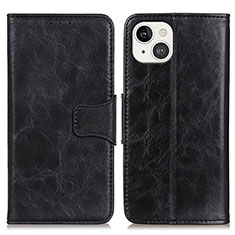 Leather Case Stands Flip Cover T05 Holder for Apple iPhone 14 Plus Black