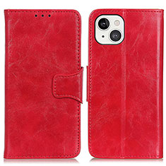 Leather Case Stands Flip Cover T05 Holder for Apple iPhone 14 Red