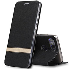 Leather Case Stands Flip Cover T05 Holder for Huawei Honor V20 Black