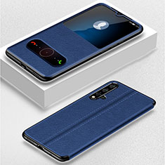 Leather Case Stands Flip Cover T05 Holder for Huawei Nova 5 Pro Blue