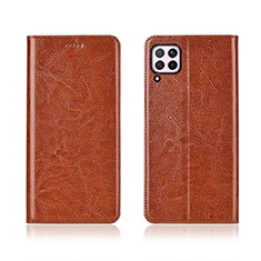 Leather Case Stands Flip Cover T05 Holder for Huawei Nova 6 SE Orange