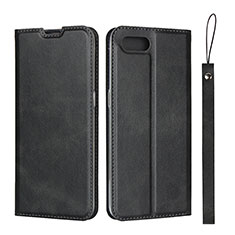 Leather Case Stands Flip Cover T05 Holder for Oppo K1 Black