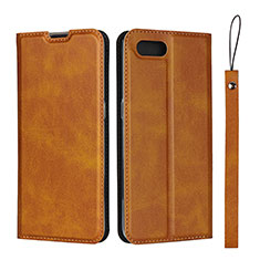 Leather Case Stands Flip Cover T05 Holder for Oppo K1 Orange