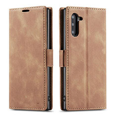 Leather Case Stands Flip Cover T05 Holder for Samsung Galaxy Note 10 5G Orange