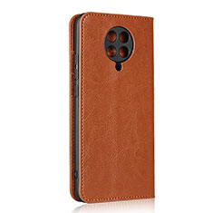 Leather Case Stands Flip Cover T05 Holder for Xiaomi Poco F2 Pro Orange