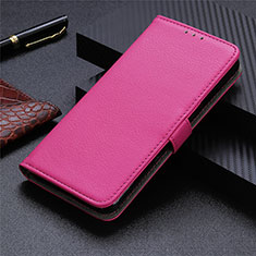 Leather Case Stands Flip Cover T05 Holder for Xiaomi Redmi 9i Hot Pink