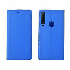 Leather Case Stands Flip Cover T06 Holder for Huawei Honor 20i Blue