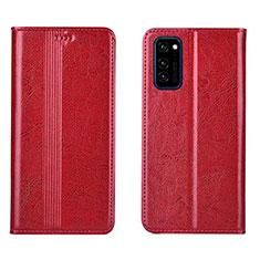 Leather Case Stands Flip Cover T06 Holder for Huawei Honor V30 5G Red