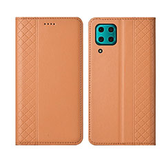 Leather Case Stands Flip Cover T06 Holder for Huawei Nova 6 SE Orange