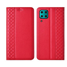 Leather Case Stands Flip Cover T06 Holder for Huawei P40 Lite Red