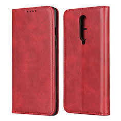 Leather Case Stands Flip Cover T06 Holder for OnePlus 8 Red