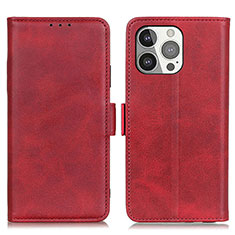 Leather Case Stands Flip Cover T07 Holder for Apple iPhone 13 Pro Red