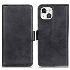 Leather Case Stands Flip Cover T07 Holder for Apple iPhone 15 Black