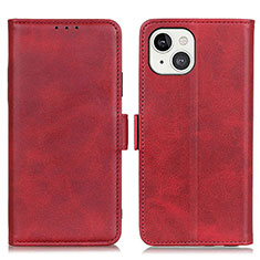 Leather Case Stands Flip Cover T07 Holder for Apple iPhone 15 Red