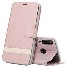 Leather Case Stands Flip Cover T07 Holder for Huawei Nova 4e Rose Gold