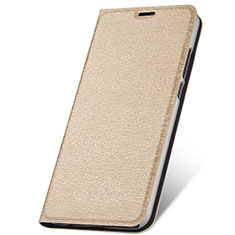 Leather Case Stands Flip Cover T07 Holder for Huawei P20 Lite (2019) Gold