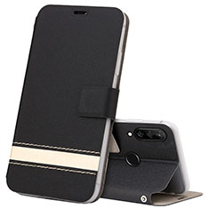 Leather Case Stands Flip Cover T07 Holder for Huawei P30 Lite XL Black