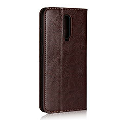 Leather Case Stands Flip Cover T07 Holder for Oppo R17 Pro Brown