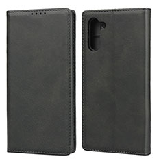 Leather Case Stands Flip Cover T07 Holder for Samsung Galaxy Note 10 5G Black