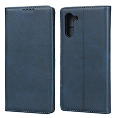 Leather Case Stands Flip Cover T07 Holder for Samsung Galaxy Note 10 5G Blue