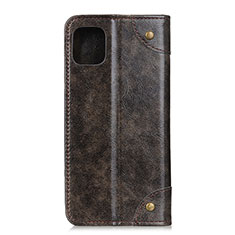 Leather Case Stands Flip Cover T07 Holder for Xiaomi Mi 11 Lite 4G Brown