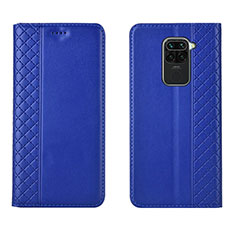 Leather Case Stands Flip Cover T07 Holder for Xiaomi Redmi 10X 4G Blue