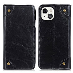 Leather Case Stands Flip Cover T08 Holder for Apple iPhone 13 Black