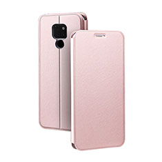 Leather Case Stands Flip Cover T08 Holder for Huawei Mate 20 Rose Gold